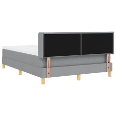 vidaXL Letto Box Spring con materasso grigio chiaro, 160 x 200 cm in tessuto.