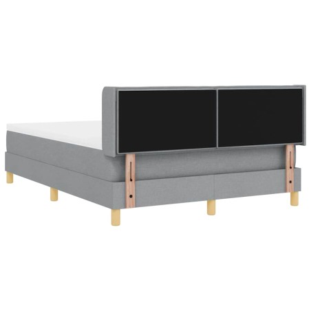 vidaXL Letto Box Spring con materasso grigio chiaro, 160 x 200 cm in tessuto.
