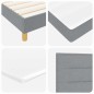 vidaXL Letto Box Spring con materasso grigio chiaro, 160 x 200 cm in tessuto.