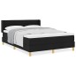 vidaXL Letto a molle Nero e Bianco e Nero 160 x 200 cm Tessuto