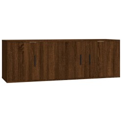 Set Mobili Porta TV 2 pz Rovere Marrone in Legno Multistrato