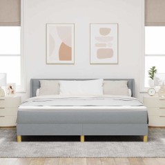 vidaXL Letto a Molle con Materasso Grigio Chiaro, 180 x 200 cm, Tessuto