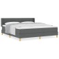 vidaXL Letto Box Spring con Materasso, Grigio Scuro, 180 x 200 cm, Tessuto vidaXL Letto Box Spring con Materasso, Grigio Scuro, 180 x 200 cm, Tessuto