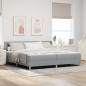 vidaXL Letto a Box con Materasso Grigio Chiaro - 200 x 200 cm, Tessuto.