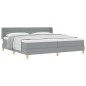 vidaXL Letto a Box con Materasso Grigio Chiaro - 200 x 200 cm, Tessuto.