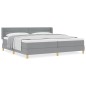vidaXL Letto a Box con Materasso Grigio Chiaro - 200 x 200 cm, Tessuto.