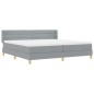 vidaXL Letto a Box con Materasso Grigio Chiaro - 200 x 200 cm, Tessuto.