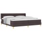 vidaXL Letto a molle Marrone scuro e Bianco 200 x 200 cm Tessuto