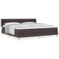 vidaXL Letto a molle Marrone scuro e Bianco 200 x 200 cm Tessuto