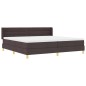 vidaXL Letto a molle Marrone scuro e Bianco 200 x 200 cm Tessuto