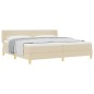 vidaXL Letto Box Spring vitaXL con materasso, crema, 200 x 200 cm, tessuto. vidaXL Letto Box Spring vitaXL con materasso, crema, 200 x 200 cm, tessuto.
