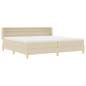 vidaXL Letto Box Spring vitaXL con materasso, crema, 200 x 200 cm, tessuto. vidaXL Letto Box Spring vitaXL con materasso, crema, 200 x 200 cm, tessuto.
