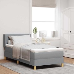 vidaXL Letto a Contenitore con Materasso Grigio Chiaro - 80 x 200 cm, Tessuto