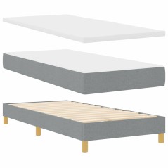 vidaXL Letto a Contenitore con Materasso Grigio Chiaro - 80 x 200 cm, Tessuto
