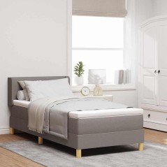 vidaXL Letto a Castelletto con Materasso Tortora, 80 x 200 cm, Tessuto