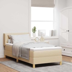 vidaXL Letto Box Spring con Materasso in Crema, 80 x 200 cm