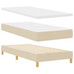 vidaXL Letto Box Spring con Materasso in Crema, 80 x 200 cm