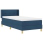 vidaXL Letto con Box Spring e Materasso Blu, 80 x 200 cm, Rivestito in tessuto