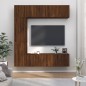 Set Mobili Porta TV 7 pz Rovere Marrone in Legno Multistrato Set Mobili Porta TV 7 pz Rovere Marrone in Legno Multistrato