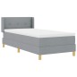 vidaXL Letto a molle con materasso grigio chiaro, 90 x 200 cm