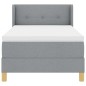 vidaXL Letto a molle con materasso grigio chiaro, 90 x 200 cm