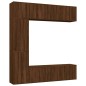 Set Mobili Porta TV 7 pz Rovere Marrone in Legno Multistrato Set Mobili Porta TV 7 pz Rovere Marrone in Legno Multistrato