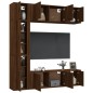 Set Mobili Porta TV 7 pz Rovere Marrone in Legno Multistrato Set Mobili Porta TV 7 pz Rovere Marrone in Legno Multistrato