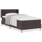 vidaXL Letto a molle Marrone scuro e Bianco 90 x 200 cm Tessuto vidaXL Letto a molle Marrone scuro e Bianco 90 x 200 cm Tessuto