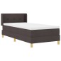 vidaXL Letto a molle Marrone scuro e Bianco 90 x 200 cm Tessuto vidaXL Letto a molle Marrone scuro e Bianco 90 x 200 cm Tessuto