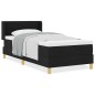 vidaXL Letto a molle Altro Nero e Bianco e Nero 100 x 200 cm Tessuto