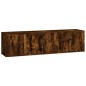 Set Mobili Porta TV 3 pz Rovere Fumo in Legno Multistrato Set Mobili Porta TV 3 pz Rovere Fumo in Legno Multistrato