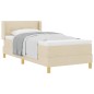 vidaXL Letto a contenitore con materasso vitaXL, crema, 100 x 200 cm, tessuto