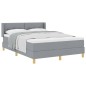 vidaXL Letto Box Spring Grigio Chiaro & Materasso 140x190 cm in Tessuto