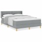 vidaXL Letto a Molle con Materasso Grigio Chiaro, 140 x 200cm, Tessuto