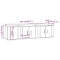 Set Mobili Porta TV 3 pz Rovere Fumo in Legno Multistrato Set Mobili Porta TV 3 pz Rovere Fumo in Legno Multistrato