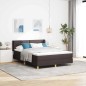 vidaXL Letto a molle con testiera Marrone scuro 140 x 200 cm Tessuto vidaXL Letto a molle con testiera Marrone scuro 140 x 200 cm Tessuto