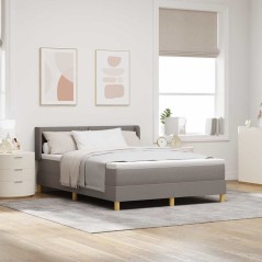 vidaXL Letto Box Spring con Materasso Tortora - 140 x 200 cm, Tessuto.