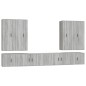 Set Mobili Porta TV 8pz Grigio Sonoma in Legno Multistrato Set Mobili Porta TV 8pz Grigio Sonoma in Legno Multistrato