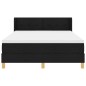 vidaXL Letto a molle con testiera Nero 160 x 200 cm Tessuto