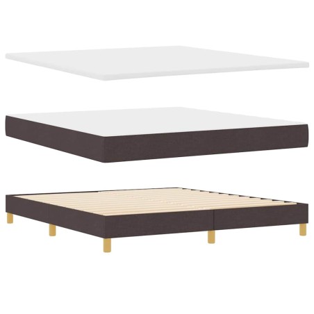 vidaXL Letto a molle Marrone scuro e Bianco 180 x 200 cm Poliestere