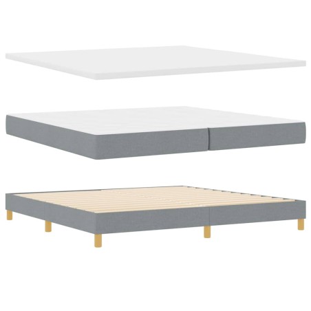 vidaXL Letto box spring con materasso grigio chiaro - 200 x 200 cm in tessuto