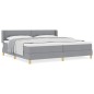 vidaXL Letto box spring con materasso grigio chiaro - 200 x 200 cm in tessuto