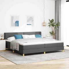 vidaXL Letto a box con materasso grigio scuro, 200 x 200 cm in tessuto