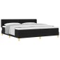 vidaXL Letto a molle Nero 200 x 200 cm Rivestimento e Legno e Schiuma