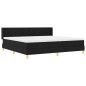 vidaXL Letto a molle Nero 200 x 200 cm Rivestimento e Legno e Schiuma