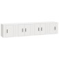 Set di Mobili Porta TV 4 pz Bianco in Legno Multistrato Set di Mobili Porta TV 4 pz Bianco in Legno Multistrato