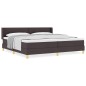 vidaXL Letto a molle con testiera Marrone scuro 200 x 200 cm legno vidaXL Letto a molle con testiera Marrone scuro 200 x 200 cm legno