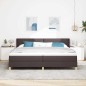 vidaXL Letto a molle con testiera Marrone scuro 200 x 200 cm legno vidaXL Letto a molle con testiera Marrone scuro 200 x 200 cm legno