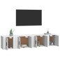 Set di Mobili Porta TV 4 pz Bianco in Legno Multistrato Set di Mobili Porta TV 4 pz Bianco in Legno Multistrato