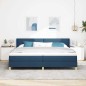 vidaXL Letto Box Spring con Materasso Blu, 200 x 200 cm, Tessuto vidaXL Letto Box Spring con Materasso Blu, 200 x 200 cm, Tessuto
